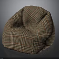 Cozy Plaid Pattern Bean Bag Chair For Modern Living Room Furniture