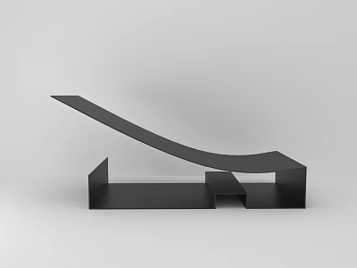 Modern Minimalist Lounge Chair With Curved Seat And Geometric Base Design 3d model