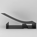 Modern Minimalist Lounge Chair With Curved Seat And Geometric Base Design