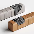 Modern Bed End Stool Sofa Bench 3d model