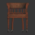 Classic Leather Single Sofa With Wooden Frame Curved Armrests Tufted Design And Rollable Wheels