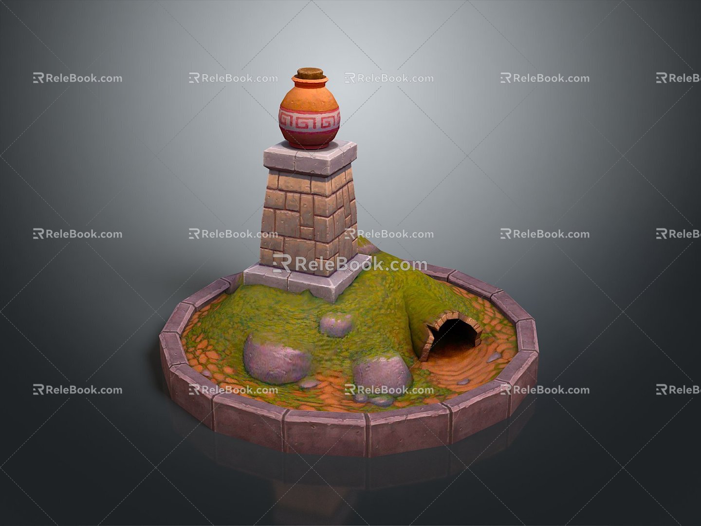 Cartoon Landscape Animation Landscape Stone House Landscape Landscape Landscape Rural Landscape Painting Outdoor Landscape 3d model