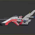 Futuristic Interstellar Spacecraft With White Red Blue Hues Sleek Sci Fi Structure And Thrusters 3d model