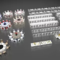 Different Dining Tables And Chairs With Various Designs For Restaurant Banquet Arrangement