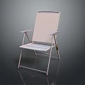 Foldable Modern Armchair With Armrests Sleek Metal Frame And Fabric Seat Backrest