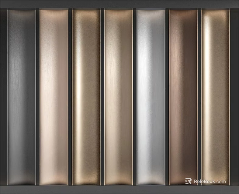 Modern Interior Wall Panels With Metallic Texture In Multiple Tones For Home Decoration 3d model 