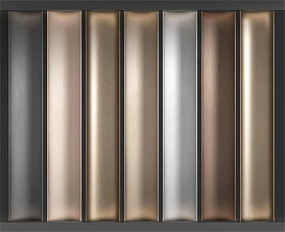 Modern Interior Wall Panels With Metallic Texture In Multiple Tones For Home Decoration 3d model