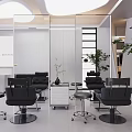 Elegant Modern Beauty Hair Salon Interior With Styling Chairs Mirrors And Furniture
