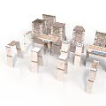 Detailed Ancient Stone Architectural Models Featuring Columns Arches And Platforms