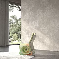 Two Playful Children's Chairs With Spiral Design And Colorful Gradient On White Rug