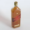 Johnnie Walker Red Label Blended Scotch Whisky Bottle and Glass
