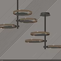 Modern Metal Circular Ring Chandelier With Multiple Illuminated Layers For Ceiling Decor 3d model