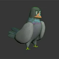 Flying Animal Pigeon Featuring Gray Body Blue Wings Colorful Iridescent Neck Orange Beak And Feet
