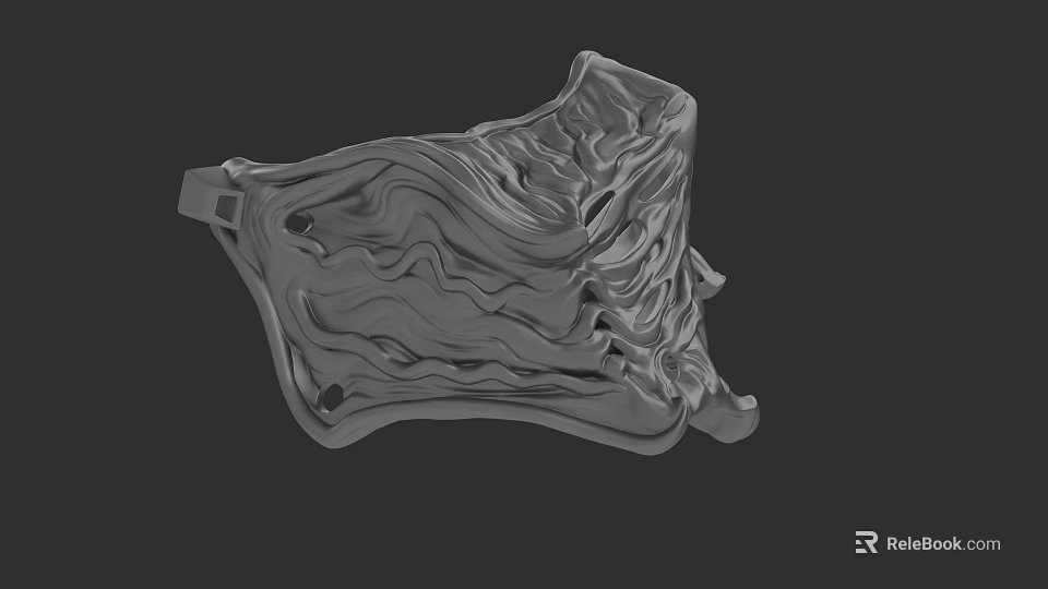 Unique 3D Designed Hat Featuring Intricate Wavy Texture And Smooth Surface 3d model 