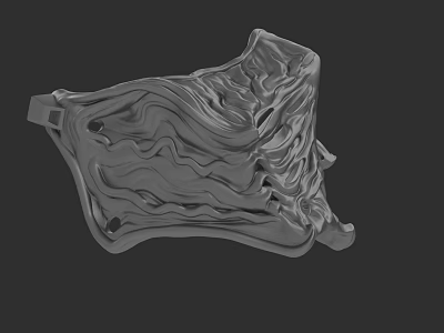 Unique 3D Designed Hat Featuring Intricate Wavy Texture And Smooth Surface 3d model