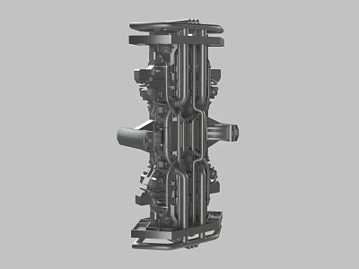 Industrial Mechanical Component With Complex Metal Structure And Detailed Parts Assembly 3d model