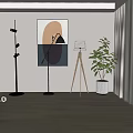 modern floor lamp reading lamp log wind floor lamp 3d model