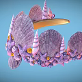 Shell and Starfish Summer Crown Shell Crown Starfish Headwear 3d model