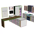 Modern Kitchen Interior With White Cabinets Wooden Island And Drawers