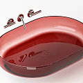 Elegant Modern Oval Glossy Brown Black Bathroom Washbasin With Faucet Controls