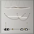Modern Contemporary Chandeliers With Curved Linear Metal Frames And Sphere Details