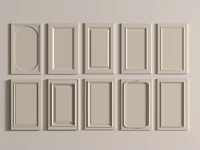Various Decorative Wall Panels With Different Shapes And White Finish Design 3d model
