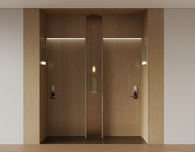 Hotel room door single door 3d model