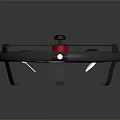 Black Circular Mechanical Structure With White Blades And Red Components Design