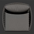 Modern Single Sofa With Light Gray Cushion And Woven Armrest Design 3d model