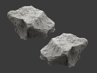 Natural Stone and Solid Wood Elements with Rustic Texture for Home Decorative Design 3d model