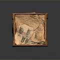 Vintage Hand Carved Wooden Box Sculpture Featuring Natural Grain And Label