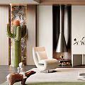 Modern Luxury Living Room Interior With Sofa Chair Carpet Fireplace Wall Art And Moon Chandelier