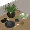 Modern Tableware Ornaments 3d model