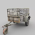 Vintage Wooden Trailer With Metal Frame Rustic Wheels And Hitch