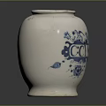 White Ceramic Jar With Smooth Texture And Round Base On Dark Surface 3d model