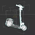 Electric Scooter With Black Body Gray Pedal Blue Yellow Storage Box And Headlights