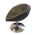 Modern Black Chair With Round Seat Hole And Silver Metal Base