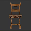 Wooden Dining Chair With Solid Backrest And Simple Natural Wood Design