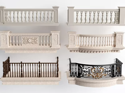 Variety Of Balcony Railing Designs And Styles 3d model