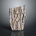 Authentic Plant Bark With Detailed Cracked Surface And Natural Multicolored Hues On Dark Background