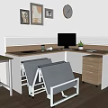 Foldable Single Bed With Gray Mattress And White Frame By Desk On Wooden Floor