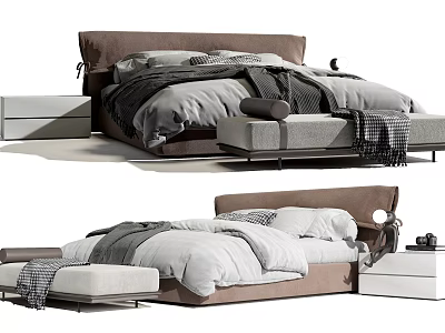 Modern Double Bed 3d model Modern Double Bed 3d model