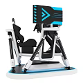 Professional Racing Simulator Setup With Adjustable Seat Steering Wheel And Display Screens
