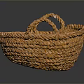 Rustic Handwoven Orange Storage Basket With Dual Handles For Home Organization