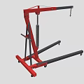 Red Mobile Hoist Equipment With Frame Wheels Chain And Hook 3d model