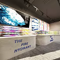 THE FIRE HYDRANT Tie Dye Specialty Store With Colorful Display Counters And Large Screen