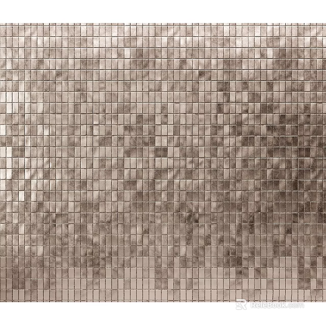 Textured Brown Mosaic Tile Wall For Modern Interior Decor Design 3d model