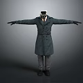 Projection Surveillance Humanoid Figure with Camera Head Long Coat Extended Arms