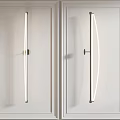 Slim Modern Wall Lamps With Soft Lighting Mounted On White Wall 3d model