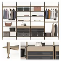 Modern Design Metal Clothes Rack With Open Shelves Drawers And Storage Bags